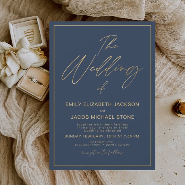Budget The Wedding of Gold Navy Blue Flyer (Creator Uploaded)