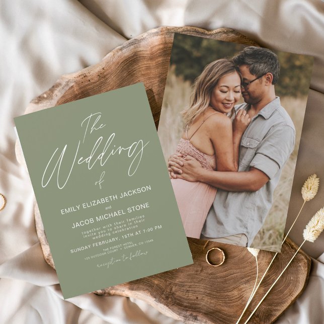 Budget The Wedding of Sage Green Typography  Flyer (Creator Uploaded)