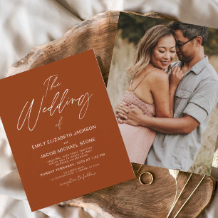 Budget The Wedding of Terracotta Modern Typography Flyer