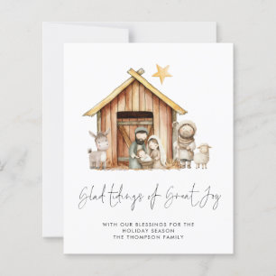 Budget Tidings Grande Joie Nativité Carte de vacan