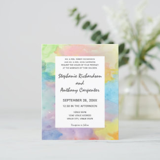 Budget Tie Dye Watercolor Art Colourful Wedding