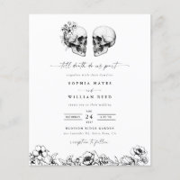 BUDGET Til Death Skull Elegant Goth Wedding Invite