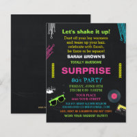Budget Totally Awesome 80s Party Invitation