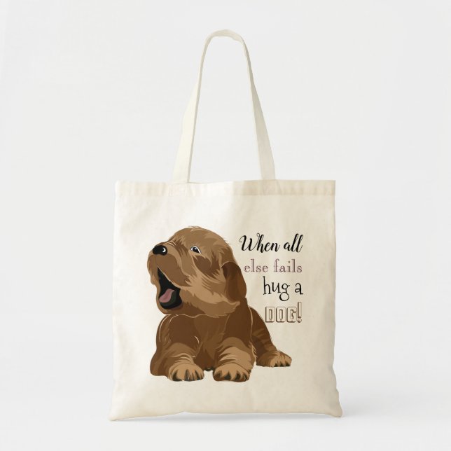 Budget Tote Bag "Hug a dog" (Front)