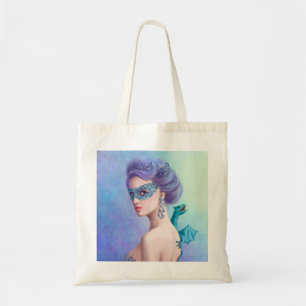 Budget Tote Fantasy winter woman and blue dragon Bag