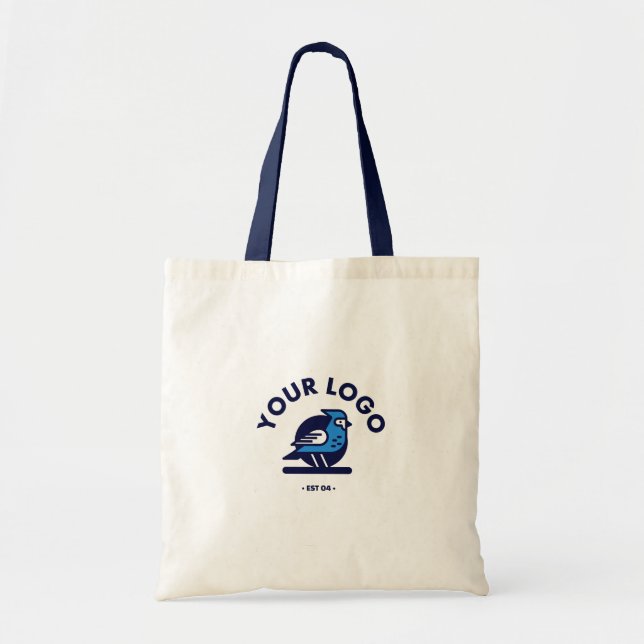 Budget Tote - Natural & Navy Bag (Front)