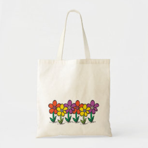 Budget tote with colourful flowers bag