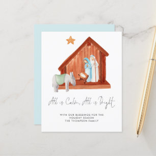 Budget Tout Est Calme Simple Nativité Carte De Vac