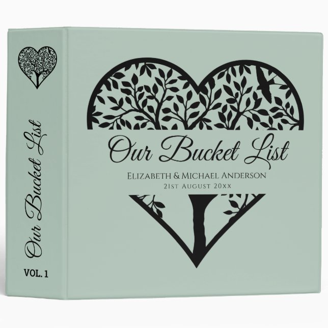 BUDGET Tree of Life Couples BUCKET LIST Keepsake Binder (Front/Spine)