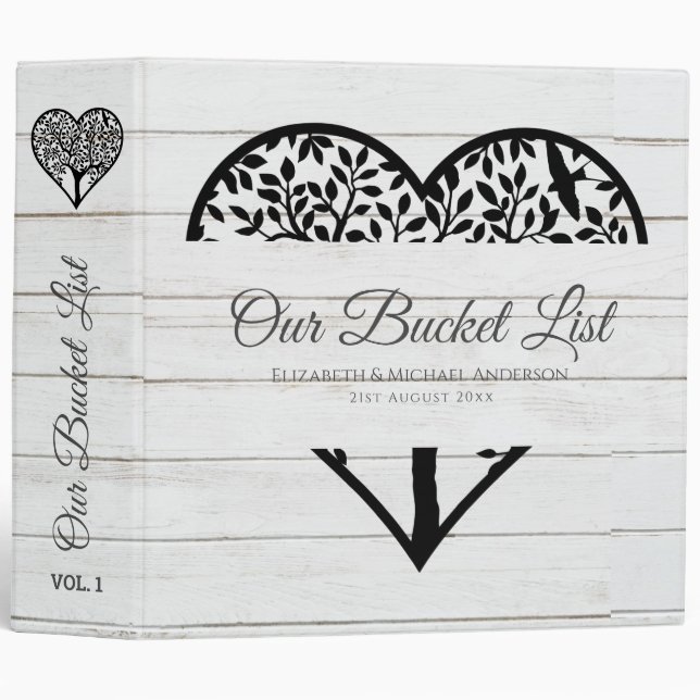 BUDGET Tree of Life Couples BUCKET LIST Keepsake Binder (Front/Spine)