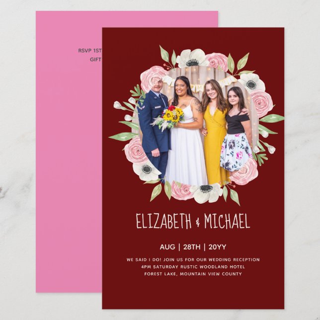 Budget Trending PHOTO Wedding Reception Invites (Front/Back)
