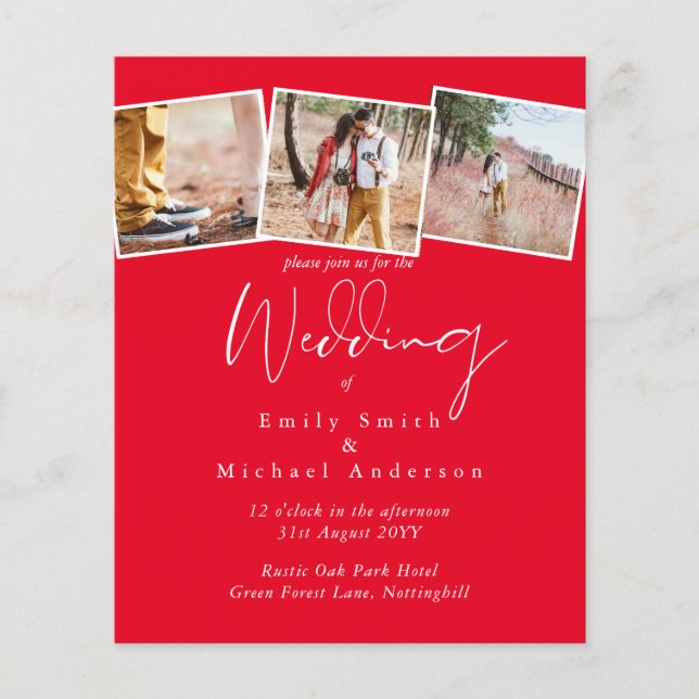 BUDGET Trending Wedding Colours BLACK and RED (Front)
