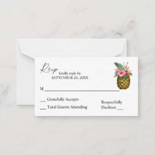 Budget Tropica Hawaiian Pineapple 2SM No Meal RSVP Card