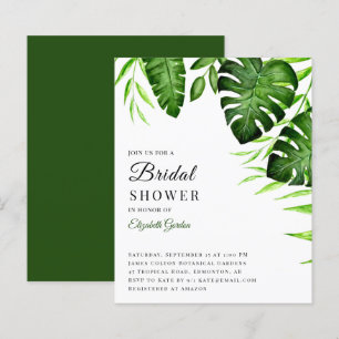 Budget Tropical Bridal Shower Jungle Script Modern