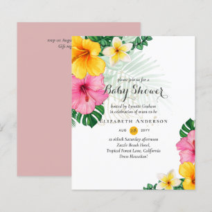 BUDGET Tropical Flowers Baby Shower Invite