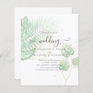 BUDGET  Tropical Island Palm Leaves Beach Wedding