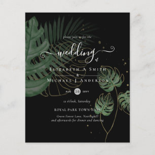 BUDGET  Tropical Island Palm Leaves Beach Wedding Flyer