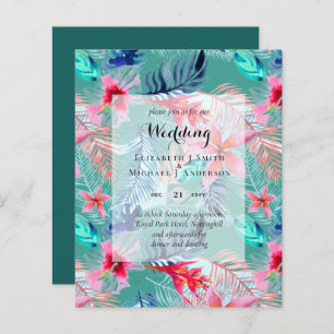 BUDGET Tropical Leaves Destination Wedding Invites