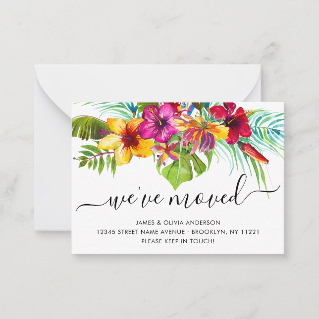 Budget Tropical Leaves We've Moved New Home Moving Card (Front)