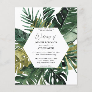 Budget Tropical Palm Leaf Wedding Flyer