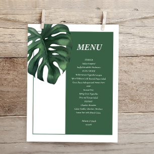 Budget Tropical Palm Leaf wedding Menu Flyer