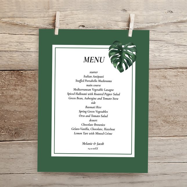 Budget Tropical Palm Leaf wedding Menu Flyer (Creator Uploaded)