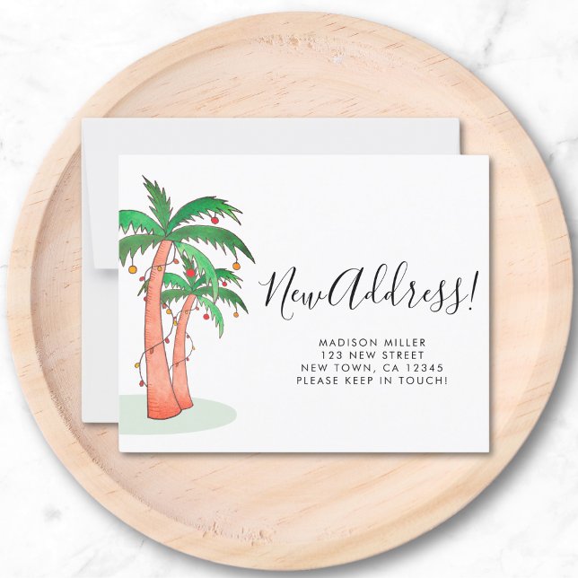 Budget Tropical Palm Tree Moving Announcement Card (Creator Uploaded)
