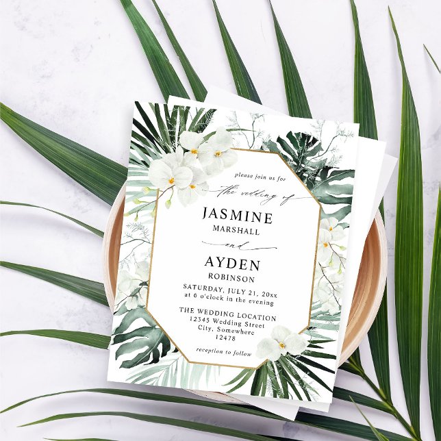 Budget Tropical Palm & White Floral Wedding V2 LN (Creator Uploaded)