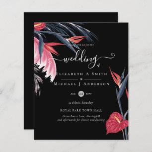 BUDGET  Tropical Pampas Grass Navy Berry Wedding