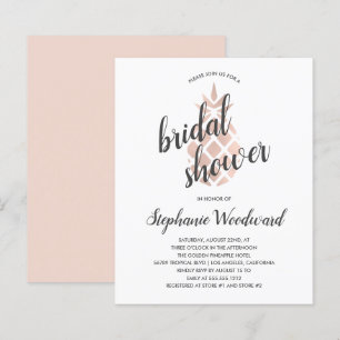 Budget Tropical Pineapple Bridal Shower Invitation