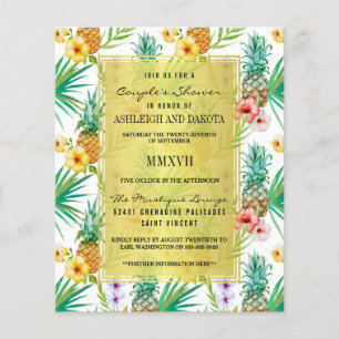 Budget Tropical Pineapple Hibiscus Couple's Shower