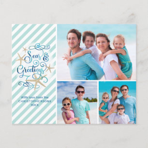 Budget Tropical Seas and Greetings 3 Photo Card