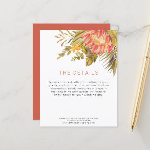 Budget Tropical Wedding Guest Details Enclosure