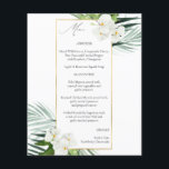 Budget Tropical White Floral Menu<br><div class="desc">******* MATTE PAPER IS THIN. UPGRADE FOR A THICKER PAPER. NO ENVELOPES INCLUDED. FOR CARD STOCK, THICKER CARDS, CHECK OUT THE LINK BELOW. CARD STOCK, THICKER CARDS HAVE AN OPTION FOR ENVELOPES OR INCLUDES THEM******** No envelopes, flyer version. Save money with this paper invitation. Get your guests ready for the...</div>