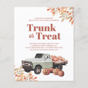 Budget Trunk or Treat Halloween Pumpkin Invitation