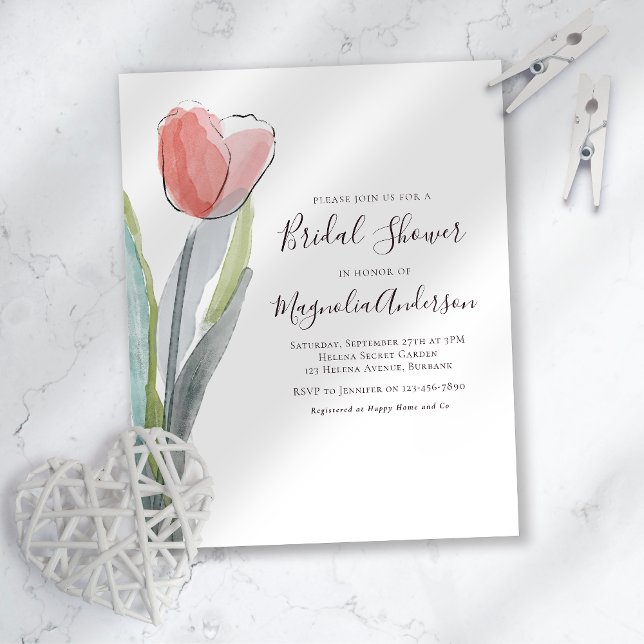 Budget Tulip Bridal Shower Invitation (Creator Uploaded)