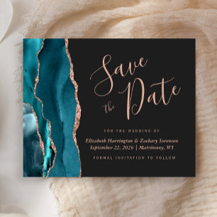 Budget Turquoise Rose Gold Agate Carte de Faire-Pa