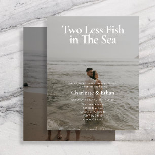 Budget Two Less Fish 2 Photo Couples Shower Flyer