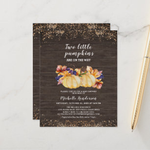 Budget two little pumpkins wooden Baby Shower