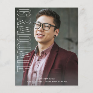 Budget Two Photo Fun Type Gradauate Announcement 2 Flyer