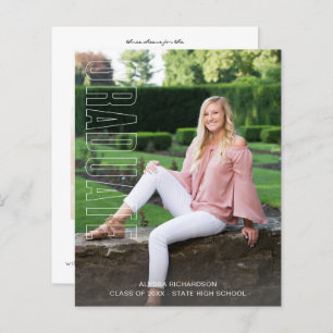 Budget Two Photo Fun Type Graduate Announcement 