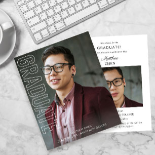 Budget Two Photo Fun Type Graduate Announcement V2