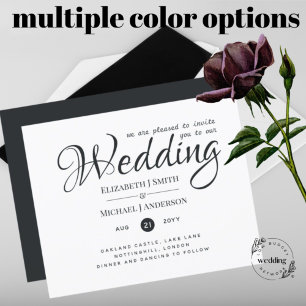 Budget TYPOGRAHY Wedding Invites - Modern Charcoal