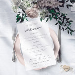 Budget Typography Any Color Script Wedding Menu<br><div class="desc">Typography Any Color Script Wedding Menu. A budget price size 5.5” x 8.5”, Contemporary style with an informal set handwritten style script for the header Menu. Easily personalize the rest of the text to your own details which includes alternatives for your vegan or vegetarian options. Shown in black and white,...</div>