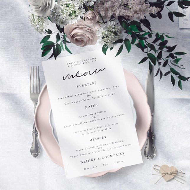 Budget Typography Any Colour Script Wedding Menu (Creator Uploaded)