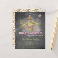 Budget ugly sweater Christmas party invitation