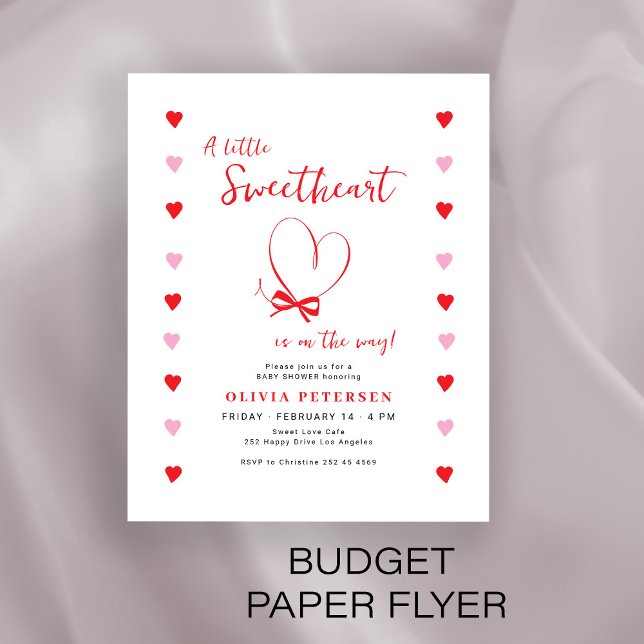 Budget Valentines sweetheart baby shower invite Flyer (Creator Uploaded)