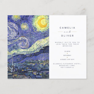 BUDGET Van Gough Starry Night Wedding Invite QR Fl Flyer