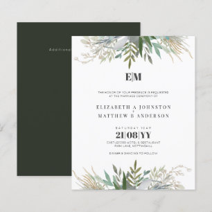 Budget Verdure Feuille Typographie Mariage Invite