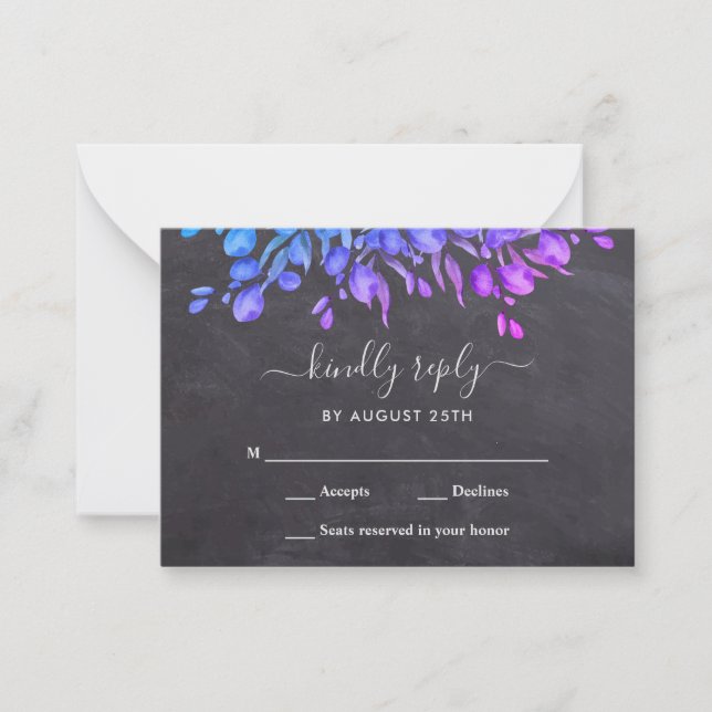 Budget Vert Foliage Rustique S Mariage Carte RSVP (Devant)